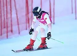 Wang Shengjie beim Riesenslalom