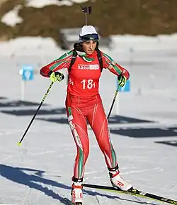 Walentina Dimitrowa beim Single-Mixed-Teamstaffel-Wettbewerb