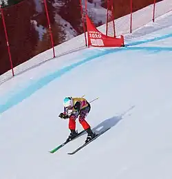 Diana Cholenská beim Team-Ski-Snowboard-Cross-Wettbewerb