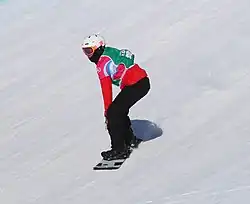 Gao Dali beim Team-Ski-Snowboard-Cross-Wettbewerb