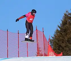 Valerio Jud beim Team-Ski-Snowboard-Cross-Wettbewerb