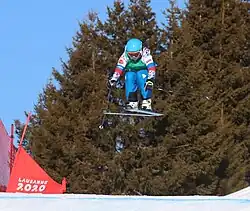 Marija Alexejewna Jerofejewa beim Team-Ski-Snowboard-Cross-Wettbewerb