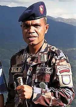 Belo als stellvertretender Polizeikommandant von Dili (2019) und Chef der UPF (2021)