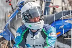 86. Internationales Schleizer Dreieckrennen: Ferry Seegers mit einem Arai-Motorrad-Helm