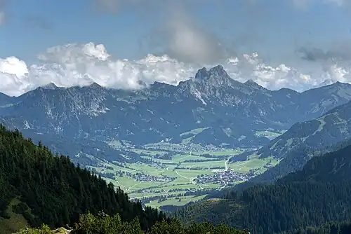 Blick vom Iseler ins Tal