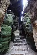 Felsdurchgang am Weg vom Berggasthof zur Barbarine