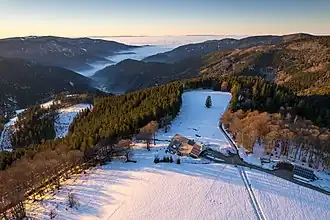 Blick zu den Vogesen bei Hochnebel