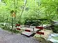 Wegen Murgängen gesperrter Wanderweg zur Burgruine Wulp