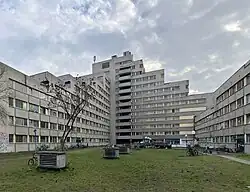 Blick von Norden im Blockinneren, Zustand März 2025