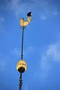 Vergoldete Kugel und Wetterhahn