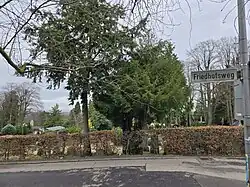 Blick vom Friedhofsweg in den Friedhof