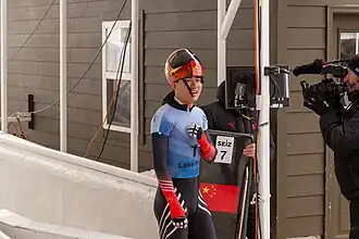 Yin Zheng im März 2025 während der Weltmeisterschaft in Lake Placid.