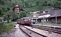 Baureihe 796 mit Beiwagen im Bahnhof Bad Griesbach, 1992