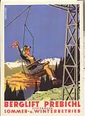 Plakat von ungefähr 1950 für den Polsterlift