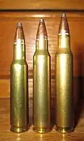 von Links: .222&nbsp;Remington, .223&nbsp;Remington, .222&nbsp;Remington&nbsp;Mag.
