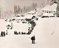 Der Zielschuss mit dem noch schwach besuchten Zielbereich um 1965