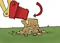 Holz wird entlang des Faserverlaufs gespalten