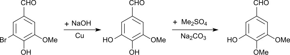 Synthese von 3,4-Dimethoxy-5-hydroxybenzaldehyd