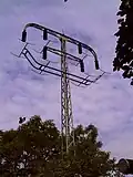 Die 1912 gebaute 110-kV-Leitung Lauchhammer–Riesa war die erste Hochspannungsleitung mit mehr als 100&nbsp;kV in Deutschland