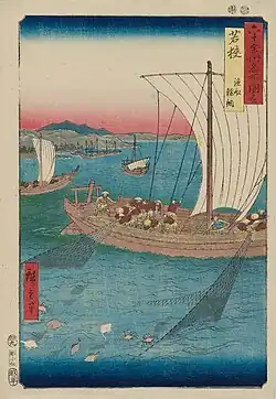30: Provinz Wakasa Gyosen Karei-ami (漁船 鰈網)