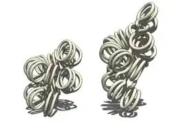 Zwei Modelle für die Struktur der 30-nm Chromatinfaser, wobei die DNA als Schlauch dargestellt ist und Nucleosomen nicht gezeigt sind. Beide Modelle zeigen die DNA als Helix mit kleinem Radius. In der Solenoidstruktur ist diese Helix wiederum zu einer Helix mit größerem Radius gewickelt. In der Zickzackstruktur sind kleinere Helixabschnitte von etwa zwei Windungen mit abwechselnd linker und rechter Windungsrichtung angeordnet.