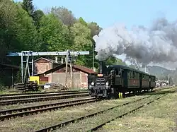 Nr. 1 LITOVEL der ehem. Lokalbahn Littau–Groß Senitz (ČSD 310.0134) – Depot Turnov mit Sonderzug bei Železný Brod