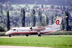 Eine Dash&nbsp;8 der Rheintalflug im Jahr 1998