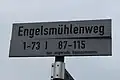Straßenschild Engelsmühlenweg