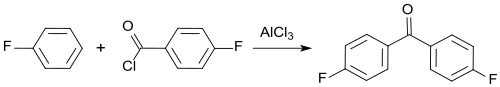 4,4′-Difluorbenzophenon durch Friedel-Crafts-Acylierung