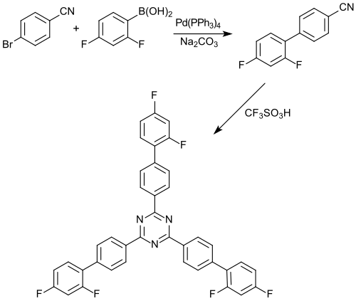 Synthese eines OLED-Triazins mit 4-BBN