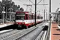 Stadtbahnwagen Typ B80D Aluminiumbauweise (42er Wagennummern), hier der Wagen 4227 als U 75 am Luegplatz in Richtung Neuss&nbsp;Hbf