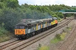 56 301 und 56 302 hinter einer Class 47 in North Wingfield (2010)