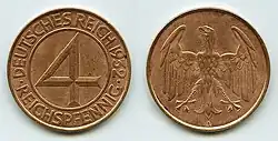 4 Rpf, 1932 (Kupfer), „Brüning-Taler“