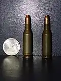 Die originale 5,6 × 39&nbsp;mm mit tombakplatierter Stahlhülse.