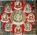 Fünf Buddhas der Weisheit, Mandala in Taizokai, Japan