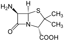 Strukturformel von 6-Aminopenicllansäure