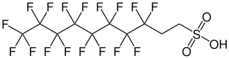 Strukturformel der 8:2-Fluortelomersulfonsäure