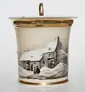 Tasse mit Grisaillemalerei, etwa 1828, aus Privatbesitz Detlef Dauer