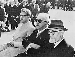 Der spätere Dir. Franz Epp mit den ehemaligen Direktoren Oskar Dorn und Franz Jachimowicz.
