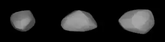 Modell der Form von Apophis, sofern die gesamte Oberfläche eine ähnliche Zusammensetzung aufweist.