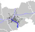 Trassenführung mit der stadtnahen Führung in Dresden und dem abschwenken südlich von Pirna in Richtung Erzgebirgskamm