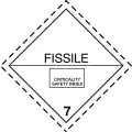 Gefahrzettel 7E Spaltbare Stoffe der Klasse 7