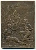 … zum sinnenfrohen Genuss des Mariani-Weins; Bronzeplakette, datiert 1904