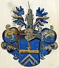 Gebessertes adeliges Wappen der Pfreundt (1708) im Österreichischen Staatsarchiv