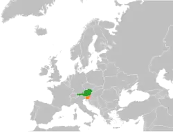 Lage von Österreich und Slowenien
