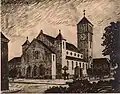 Kirche in Hard, gezeichnet 1928