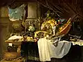 Großes Prunkstillleben, sign., 1643, Öl auf Leinwand, 155 × 211 cm, in Auktion bei Christie’s London, 15. Dezember 2020, lot 10