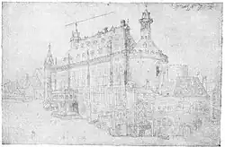 Rathaus von Aachen, Silberstift auf Papier, Albrecht Dürer (1520)