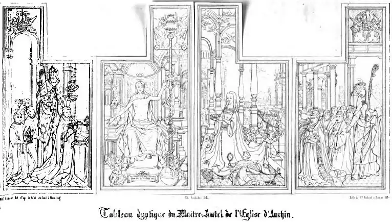 Das Diptychon des Hochaltars.