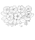Blumen in einem Malbuch für Kinder